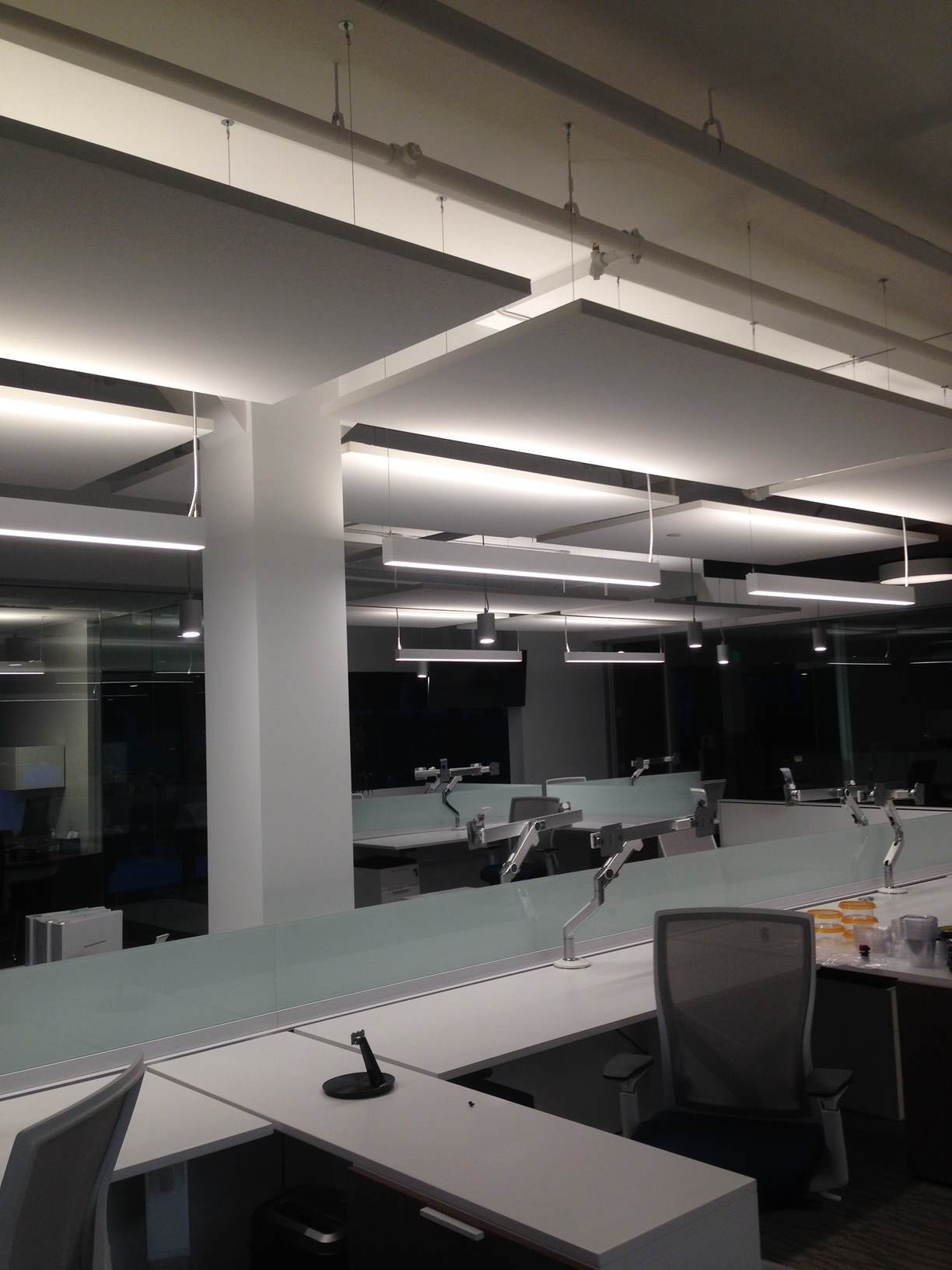 Commercial LED ceiling lighting installation