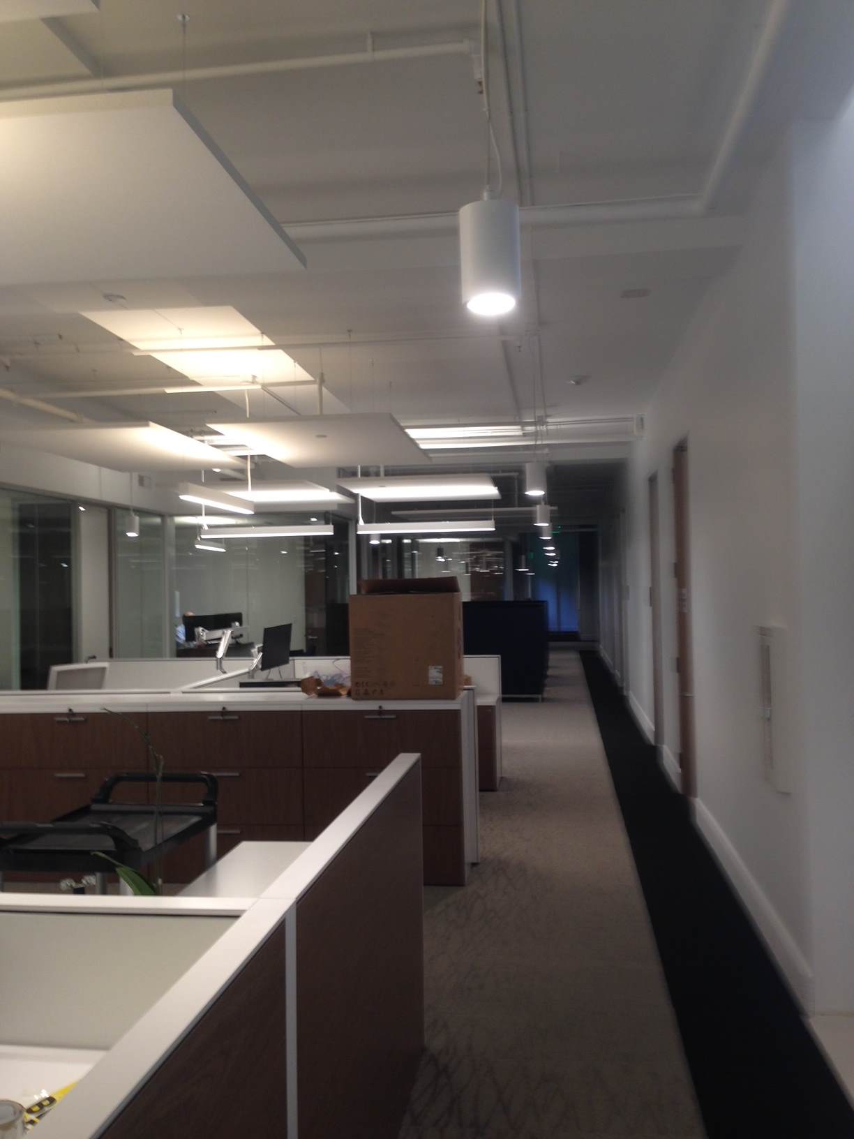 Finished commercial office build-out corridor